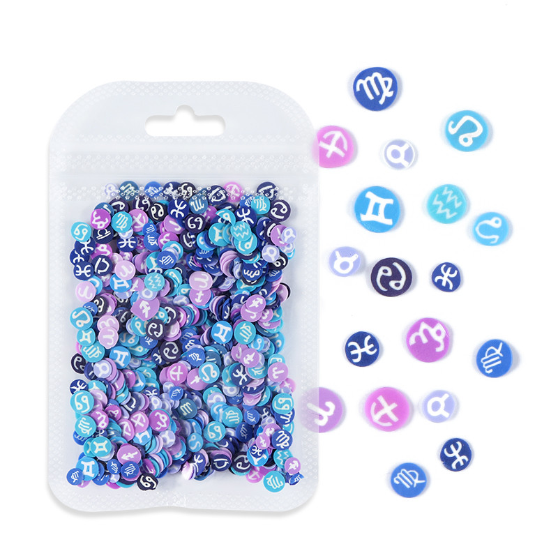 1 csomag Constellation Logo Nail Art flitteres ékszer akril agyag lap manikűr dekorációs kiegészítők barkácsolás gél körömdizájnhoz