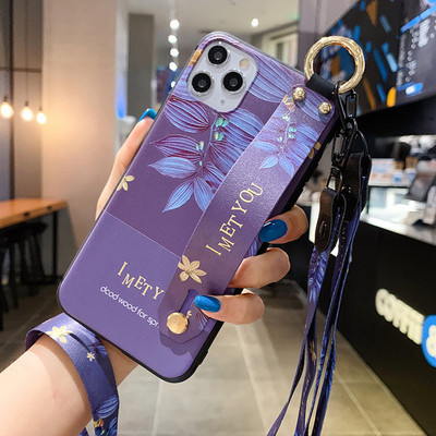 Калъф за държач за телефон SoCouple за iphone 11 12 13 14 Pro XR X Xs Max 7 8 plus SE Мек TPU презрамка за китка Калъф за ремък