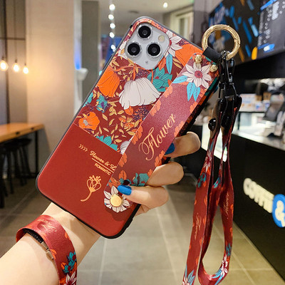 Калъф за държач за телефон SoCouple за iphone 11 12 13 14 Pro XR X Xs Max 7 8 plus SE Мек TPU презрамка за китка Калъф за ремък