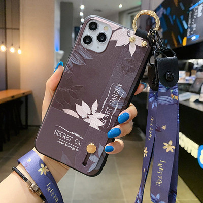 Калъф за държач за телефон SoCouple за iphone 11 12 13 14 Pro XR X Xs Max 7 8 plus SE Мек TPU презрамка за китка Калъф за ремък