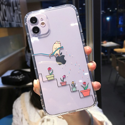 Cute Cartoon Animal Cat Clear Case Phone Για iPhone 14 Pro Max 13 12 11 X XS XR 7 8 Plus Mini Funny Διαφανές Μαλακό Πίσω κάλυμμα