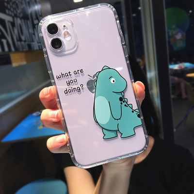 Cute Cartoon Animal Dinosaur Dose Phone Case για iPhone 14 Pro Max 13 12 11 X XS XR 7 8 Plus Διαφανές μαλακό κάλυμμα αντικραδασμικό