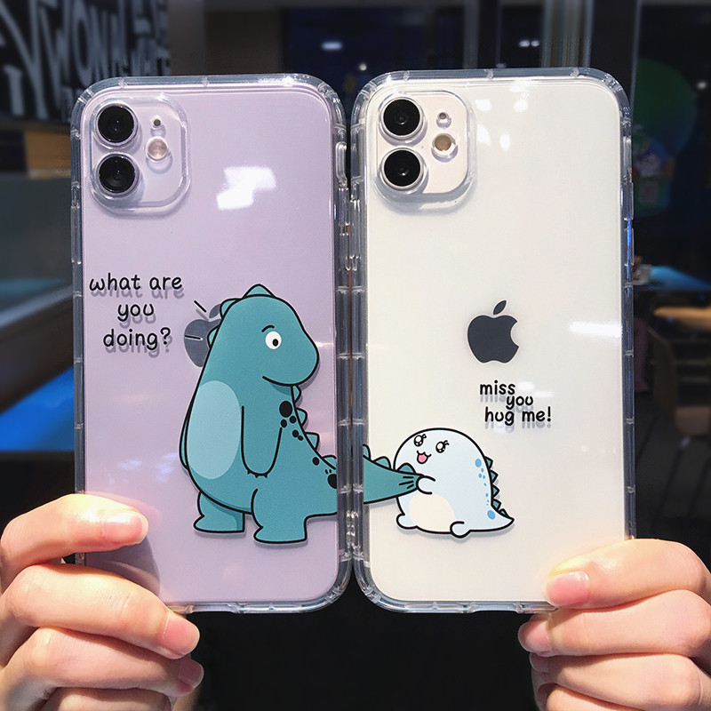 Cute Cartoon Animal Dinosaur Dose Phone Case για iPhone 14 Pro Max 13 12 11 X XS XR 7 8 Plus Διαφανές μαλακό κάλυμμα αντικραδασμικό