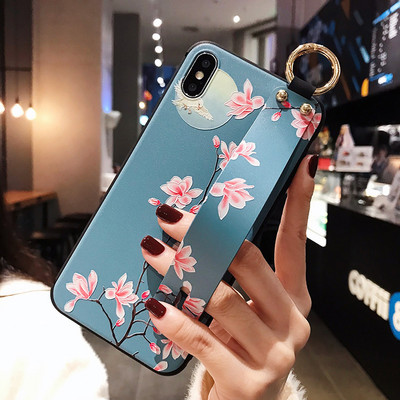 Θήκη τηλεφώνου Rose Wristband για iPhone 13 14 Pro 11 12 Soft TPU Flower Phone Case για iPhone 14 Xs Max 7 8 SE 2 X XR Funda