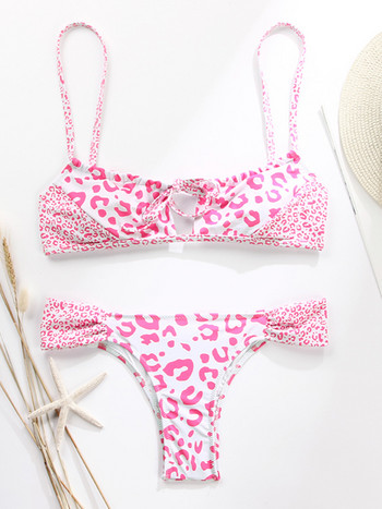 ZRTAK Sexy Leopard Bikinis Γυναικείο στήθος μαγιό Γυναικείο μαγιό ψηλό κόψιμο σετ μπικίνι με κορδόνι