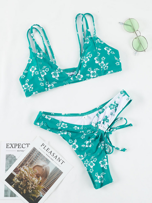Zrtak Fényes Bikini String fürdőruha Női Magas derekú Fürdőruha Strandruhák Kétrészes öltöny Szexi fürdőruhák Patchwork fürdőruhák