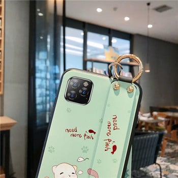 За iPhone SE 11 12 13 14 Pro Xs Max Cute Panda Cat Калъф за каишка за китка с ремък за рамо за врата за iPhone 6 7 8 Plus X Xr