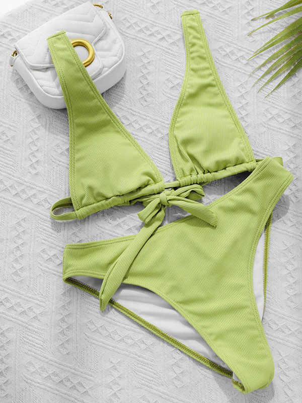 Ztrak briaunuotas aukšto kirpimo bikinis seksualus moteriškas maudymosi kostiumėlis be nugarų, 2022 m. Naujas Bandage maudymosi kostiumėlis Moteriškas maudymosi kostiumėlis Tvirtas vasaros paplūdimio drabužis