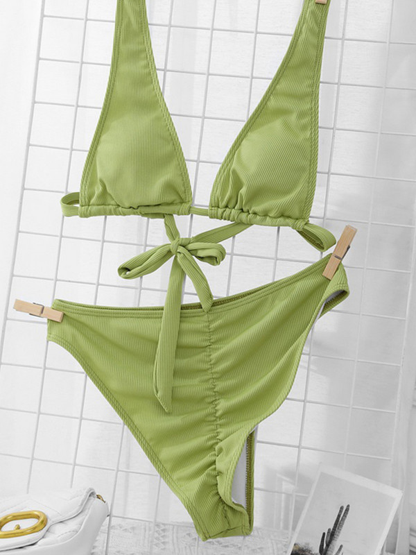 Ztrak briaunuotas aukšto kirpimo bikinis seksualus moteriškas maudymosi kostiumėlis be nugarų, 2022 m. Naujas Bandage maudymosi kostiumėlis Moteriškas maudymosi kostiumėlis Tvirtas vasaros paplūdimio drabužis