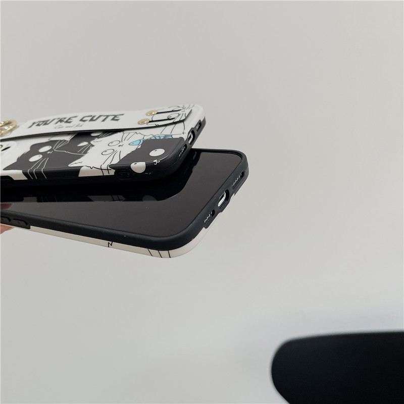 Slatka i smiješna mačka narukvica, torbica za telefon za iPhone 14 14Pro 13 12 Pro 11 XS Max XR 8 7 Plus, mekana silikonska navlaka za narukvicu