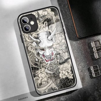 Калъф за телефон Japanese Art koi Fish WAVE Закалено стъкло за iPhone14 13 12 11 Pro XR XS MAX 8 X 7 6S Plus SE 2020 13 Mini case