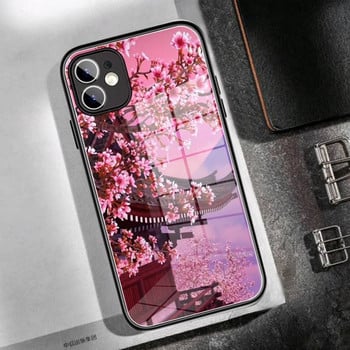 Калъф за телефон Japanese Art koi Fish WAVE Закалено стъкло за iPhone14 13 12 11 Pro XR XS MAX 8 X 7 6S Plus SE 2020 13 Mini case