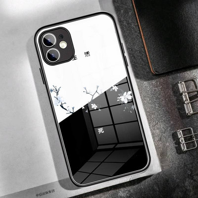 Калъф за телефон Japanese Art koi Fish WAVE Закалено стъкло за iPhone14 13 12 11 Pro XR XS MAX 8 X 7 6S Plus SE 2020 13 Mini case