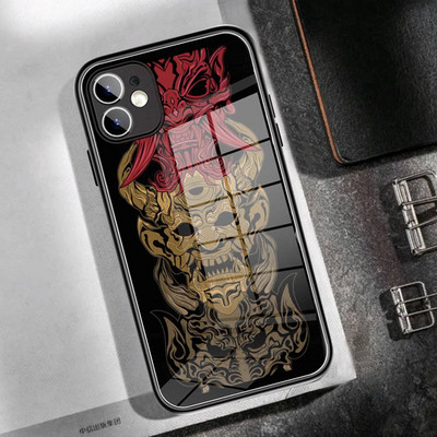 Калъф за телефон Japanese Art koi Fish WAVE Закалено стъкло за iPhone14 13 12 11 Pro XR XS MAX 8 X 7 6S Plus SE 2020 13 Mini case