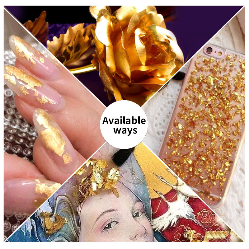 12Rács Nail Art Arany Ezüst Fólia Papír Levél Pehely Pelyhek Paillette Manikűr barkácsolás Csillogó Gél Lakk Körömdíszítő Kiegészítők