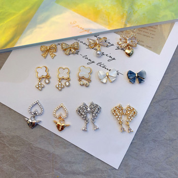 10 τμχ/παρτίδα 3D Love Bow Ζιργκόν Κρύσταλλοι Μεταλλικό Κράμα Στρας Κοσμήματα Νυχιών Διακοσμήσεις Νυχιών Αξεσουάρ Γούρια Προμήθειες