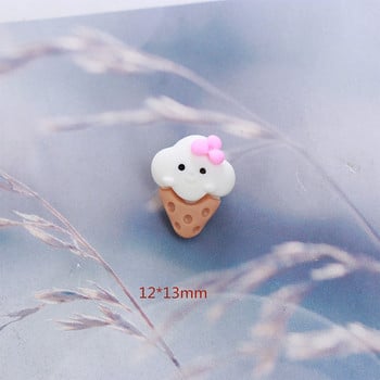 50 τεμ./Παρτίδα Cute Shaped Nail Art Resin Charms Cloud Ice Cream Cow Apple 3D αυτοκόλλητο στολίδι για ακρυλικά γούρια νυχιών