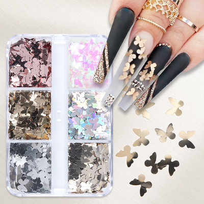 1 cutie Holografic Fluture Nail Art Paiete Laser Star Love Heart Glitter Fakes Design Manichiura Nail Art Decorat Accesorii