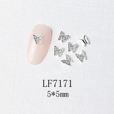 10 vnt Butterfly lydinio dervos nagų dailės papuošalų žavesys 3D drugelis aukso/sidabro cirkonio deimantas „pasidaryk pats“ nagų dailės dekoravimo priedai