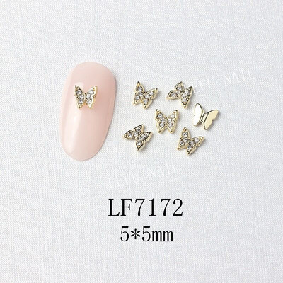 10 vnt Butterfly lydinio dervos nagų dailės papuošalų žavesys 3D drugelis aukso/sidabro cirkonio deimantas „pasidaryk pats“ nagų dailės dekoravimo priedai