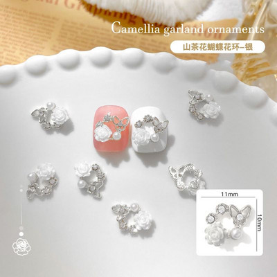 10 vnt Butterfly lydinio dervos nagų dailės papuošalų žavesys 3D drugelis aukso/sidabro cirkonio deimantas „pasidaryk pats“ nagų dailės dekoravimo priedai