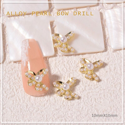 10 vnt Butterfly lydinio dervos nagų dailės papuošalų žavesys 3D drugelis aukso/sidabro cirkonio deimantas „pasidaryk pats“ nagų dailės dekoravimo priedai