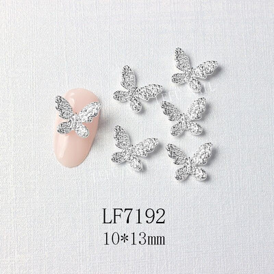 10 vnt Butterfly lydinio dervos nagų dailės papuošalų žavesys 3D drugelis aukso/sidabro cirkonio deimantas „pasidaryk pats“ nagų dailės dekoravimo priedai