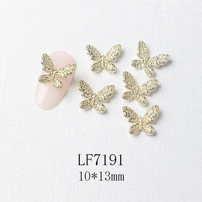 10 vnt Butterfly lydinio dervos nagų dailės papuošalų žavesys 3D drugelis aukso/sidabro cirkonio deimantas „pasidaryk pats“ nagų dailės dekoravimo priedai