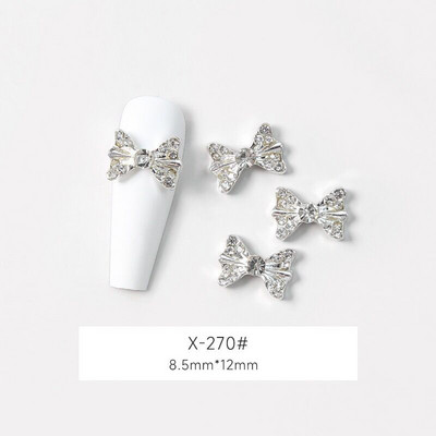 10 vnt Butterfly lydinio dervos nagų dailės papuošalų žavesys 3D drugelis aukso/sidabro cirkonio deimantas „pasidaryk pats“ nagų dailės dekoravimo priedai