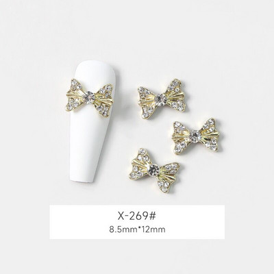 10 vnt Butterfly lydinio dervos nagų dailės papuošalų žavesys 3D drugelis aukso/sidabro cirkonio deimantas „pasidaryk pats“ nagų dailės dekoravimo priedai