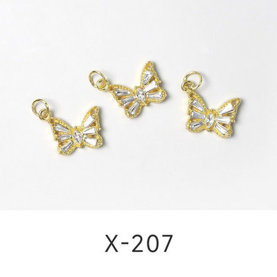 10 vnt Butterfly lydinio dervos nagų dailės papuošalų žavesys 3D drugelis aukso/sidabro cirkonio deimantas „pasidaryk pats“ nagų dailės dekoravimo priedai