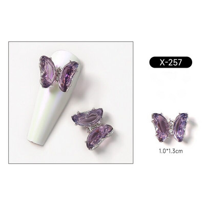 10 vnt Butterfly lydinio dervos nagų dailės papuošalų žavesys 3D drugelis aukso/sidabro cirkonio deimantas „pasidaryk pats“ nagų dailės dekoravimo priedai