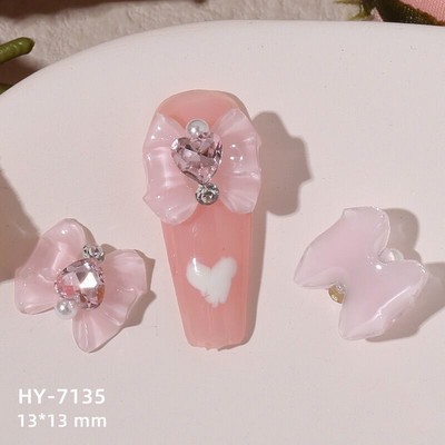 10 vnt Butterfly lydinio dervos nagų dailės papuošalų žavesys 3D drugelis aukso/sidabro cirkonio deimantas „pasidaryk pats“ nagų dailės dekoravimo priedai