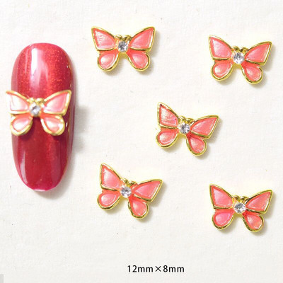 10 vnt Butterfly lydinio dervos nagų dailės papuošalų žavesys 3D drugelis aukso/sidabro cirkonio deimantas „pasidaryk pats“ nagų dailės dekoravimo priedai