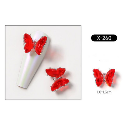 10 vnt Butterfly lydinio dervos nagų dailės papuošalų žavesys 3D drugelis aukso/sidabro cirkonio deimantas „pasidaryk pats“ nagų dailės dekoravimo priedai