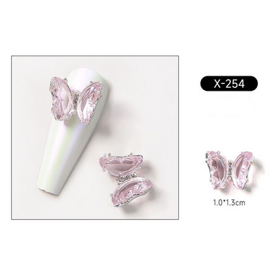 10 vnt Butterfly lydinio dervos nagų dailės papuošalų žavesys 3D drugelis aukso/sidabro cirkonio deimantas „pasidaryk pats“ nagų dailės dekoravimo priedai