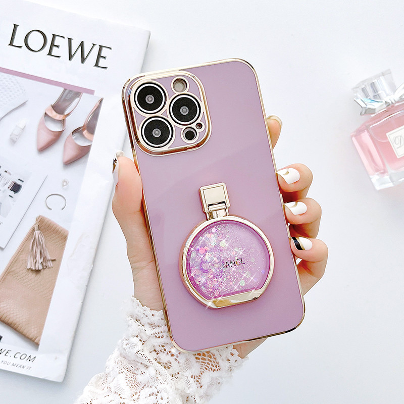 Галванизиран калъф със сгъваема стойка за iPhone 11 12 13 14 Pro Max X XR XS 14 Plus 6 6s 7 8 Plus 13 мини протектор Силиконов капак