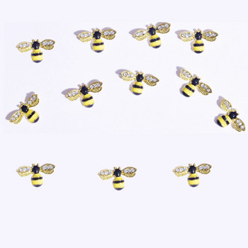Дизайн на насекоми Метален чар за нокти 3D сплав Пчела/паяк/молец Кристални кристали Бижута Декорация Скъпоценни перли Аксесоари за маникюр
