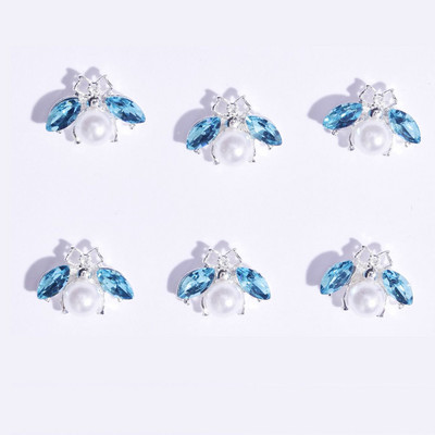 Σχέδιο εντόμων Metal Nail Art Charm 3D Alloy Bee/Spider/Moth Crystal κοσμήματα με στρας Αξεσουάρ μανικιούρ με μαργαριτάρια