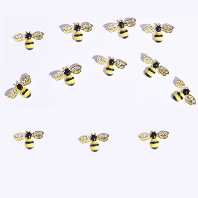 Σχέδιο εντόμων Metal Nail Art Charm 3D Alloy Bee/Spider/Moth Crystal κοσμήματα με στρας Αξεσουάρ μανικιούρ με μαργαριτάρια