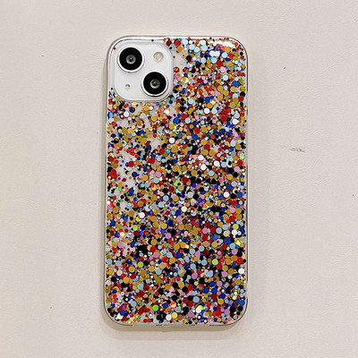 Elegáns kerek csillogó csillogó telefontok iPhone 14 13 11 12 Pro Max Mini XR X XS Max 7 8 Plus SE puha epoxi lány borítóhoz