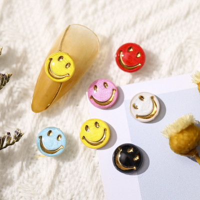 20 бр. Kawaii Smiley Nail Art Charms Parts Smile 3D Releef Accessories Декорации за нокти Направи си сам маникюр Професионални кристали