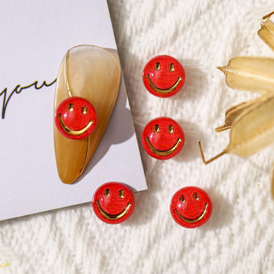20db Kawaii Smiley Nail Art Charms Alkatrészek Smile 3D Relief Kiegészítők Körömdíszek Barkács Manikűr Professzionális Strasszok