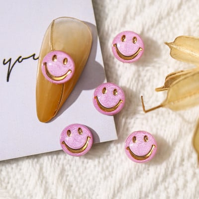 20db Kawaii Smiley Nail Art Charms Alkatrészek Smile 3D Relief Kiegészítők Körömdíszek Barkács Manikűr Professzionális Strasszok