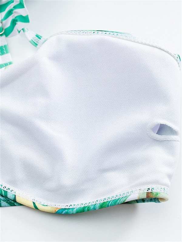 Zrtak Bikini cu talie înaltă, cu volane