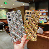 Луксозно покритие Bright Silver 3D Rhombus Lattice Case за Samsung Galaxy S22 Ultra S22+ S21+ S21 Ultra Camera Защитно покритие