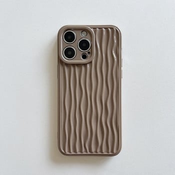 Κομψή σοκολατένια θήκη τηλεφώνου 3D Ripples Skin για iPhone 14 12 11 13 Pro Max Mini XR XS X Slim Soft Protection Funda cover