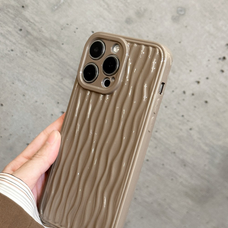 Стилен калъф за телефон с шоколадови вълнички 3D Ripples за iPhone 14 12 11 13 Pro Max Mini XR XS X Тънък мек защитен капак Funda