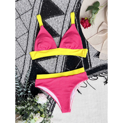 2022 m. naujas seksualus, raukšlėtas, susiraukšlėjęs bikinis, moteriškas maudymosi kostiumėlis, moteriškas maudymosi kostiumėlis Dviejų dalių bikinio rinkinys maudymosi kostiumėliui V3691H