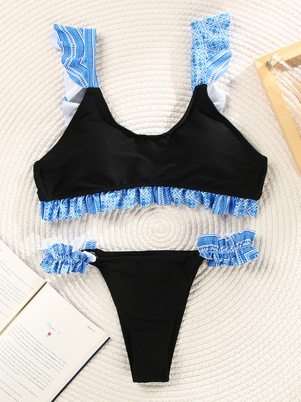 Zrtak Bandage Cvjetni bikini s mašnom Kupaći kostim Push up kupaći kostim Ženski Biquini Feminino kupaći kostim s printom Ženski monokini bikini set